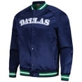 thumbnail image 2 of Men's Mitchell & Ness Navy Dallas Mavericks Hardwood Classics  Throwback Wordmark Raglan Full-Snap Jacket, 2 of 3