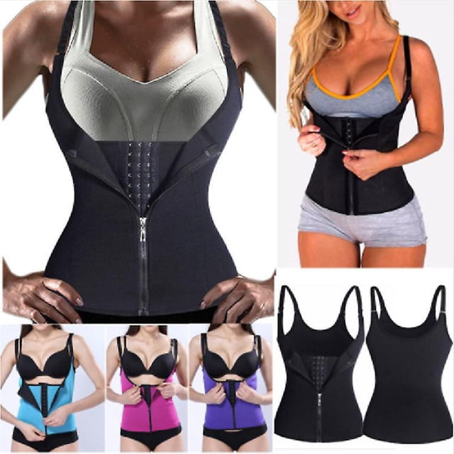 3 Clip y 1 Zip 6 Steel Boned Waist Trainer Corset Sport Workout Body Shaper Control de barriga-3XL-Rojo Sincero Electrónica