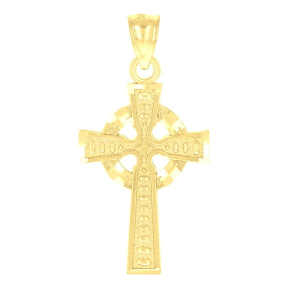 14k Yellow Gold Womens God Is Love Cross Religious Pendant Charm Pendant Necklace for Women