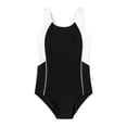 thumbnail image 5 of Ticikt Girls One Piece Swimsuits Color Block Bathing Suit Kids Swimwear for Beach,Color:Black,Size:6XL, 5 of 5