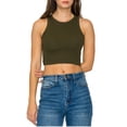 thumbnail image 2 of Women's Cropped Ribbed High Neck Cotton Stretch Tank Top 2-Pack, 2 of 4