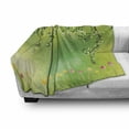 thumbnail image 3 of Tulip Soft Flannel Fleece Throw Blanket, Tulips Colored Petals Under Tree Branch in the Park Vivid Dreamy Blooms Work, Cozy Plush for Indoor and Outdoor Use, 70" x 90", Multicolor, by Ambesonne, 3 of 6