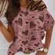 thumbnail image 1 of Pntutb Mujeres Verano O-cuello Manga Corta Amor Imprimir Sin Tirantes Camiseta tops Blusas Pntutb Pntutb-7117, 1 of 7