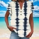 thumbnail image 2 of Vestidos Casuales Para Mujer, Blusas De Mujer De Moda Camiseta informal de manga corta con cuello en V y botones para mujer, 2 of 5