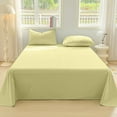 thumbnail image 4 of 3-Piece Washed Cotton Bed Sheet Set - Solid Color Waffle Weave Pattern, 230x250cm (90.5x98.4 Inches) Includes 1 Flat Sheet & 2 Pillowcases, Soft Breathable Bedding for All Seasons, 4 of 6