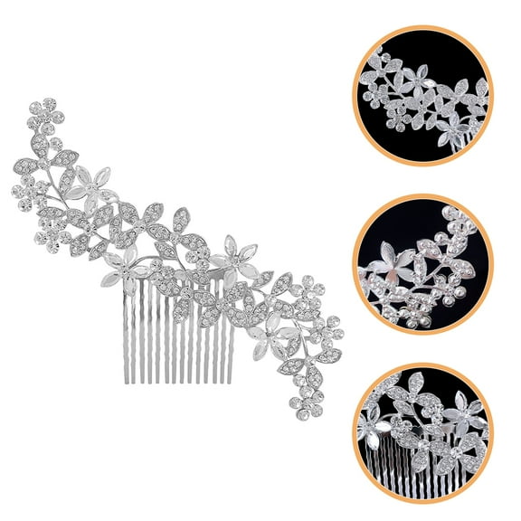 Milisten Silver Rhinestone Hair Comb for Brides Elegant Hair Jewelry Ideal for Weddings Special Occasions 4.5 Inch