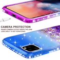 thumbnail image 5 of Apple iPhone 12 / iPhone 12 Pro Case, Liquid Glitter Phone Case for Girls Women with Tempered Glass Screen Protector - Purple/Blue, 5 of 5