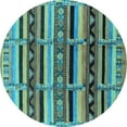 thumbnail image 1 of Ahgly Company Indoor Round Solid Light Blue Modern Area Rugs, 3' Round, 1 of 4