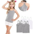thumbnail image 6 of FamilyThread 4 Pack Girls Tank Tops Solid Sleeveless Undershirts Scoop Neck Undershirts Soft Tops For 1-13Y, 6 of 6