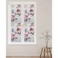 thumbnail image 2 of Window Privacy Film Vintage Spring Floral Stained Glass Window Film Decorative Sun Block Window Cover Pink Summer Botanical Retro Flowers Window Clings Static Sticker for Bathroom 17.7"x78.7", 2 of 7