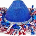 thumbnail image 4 of Yvsxxv Blue Dazzling Patriotic Sequin Cowgirl Hat, 4th of July Party Hat, 1 Pc, 4 of 7