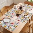 thumbnail image 5 of Spring Floral Placemats Set of 2, Gradient Red Pink Yellow Flowers Romantic Farmhouse Non-Slip Place Mats Washable Table Mats for Kitchen Dining Table Decorations Indoor/Outdoor, 5 of 9