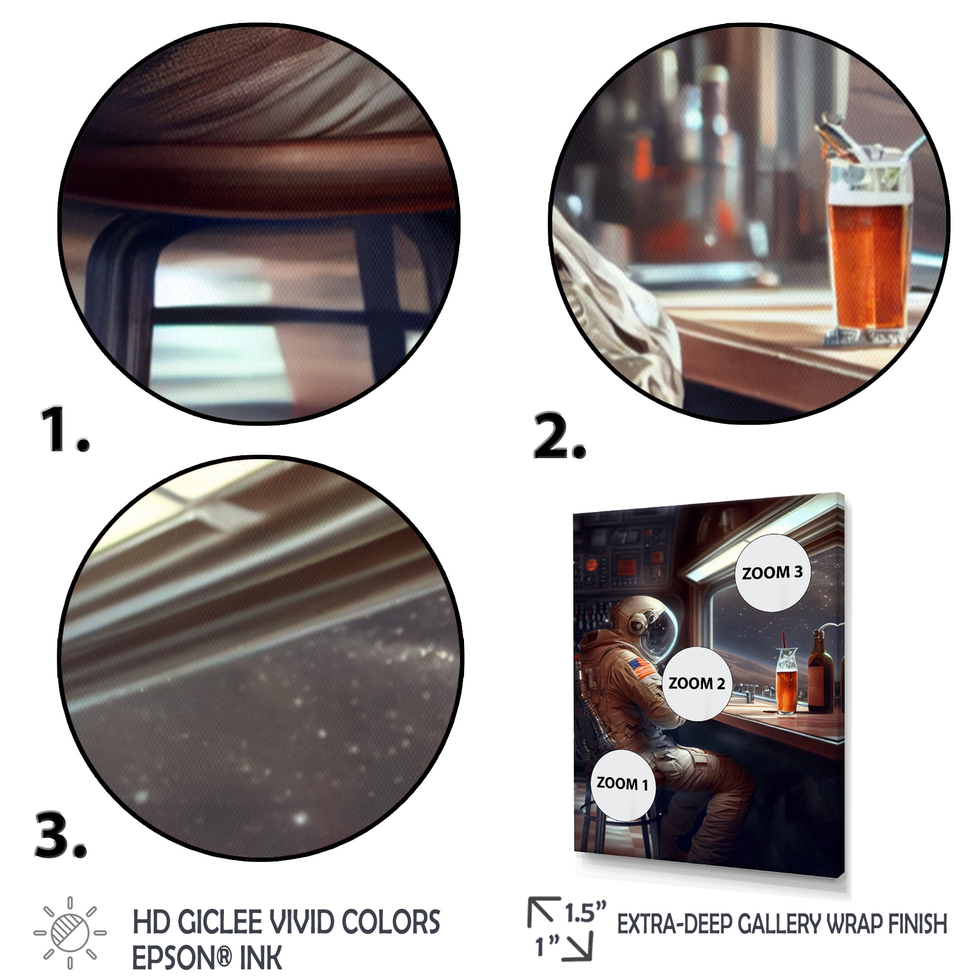 Designart Astronaut Having A Drink Canvas Wall Art