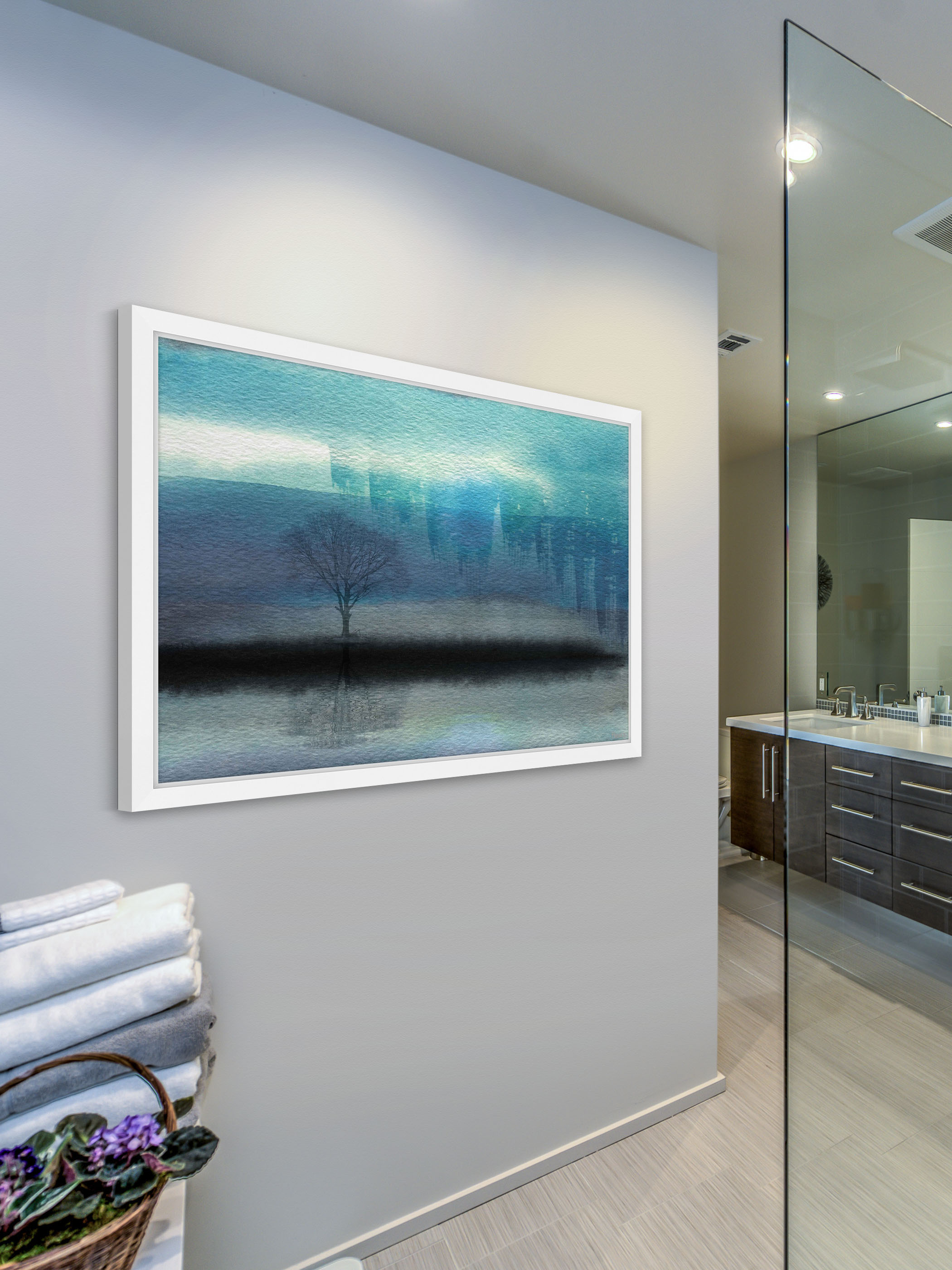 "Mystic Teal" Framed Painting Print