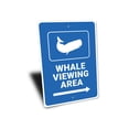thumbnail image 3 of Whale Viewing Area, Directional Destination Sign, Whale Lover, Beach Shore Guide Aluminum Metal Decor Sign - 4x18 inches, 3 of 4