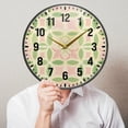 thumbnail image 6 of Yayeee Wall Clock Battery Operated 11.9" Silent Quartz Non-Ticking for Living Room Decor, Light Green Geometric, 6 of 8