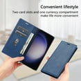 thumbnail image 3 of Allytech Galaxy S21 Ultra Wallet Case with Cards Holder, PU Leather RFID Blocking Shockproof Flip Cover Stand Anti-Scratch Retro Business Wallet Case for Samsung Galaxy S21 Ultra - Blue, 3 of 6
