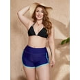 thumbnail image 3 of Charmo Womens Plus Size Side Ruched Swim Board Shorts High Waisted Swimsuit Bottoms, 3 of 6