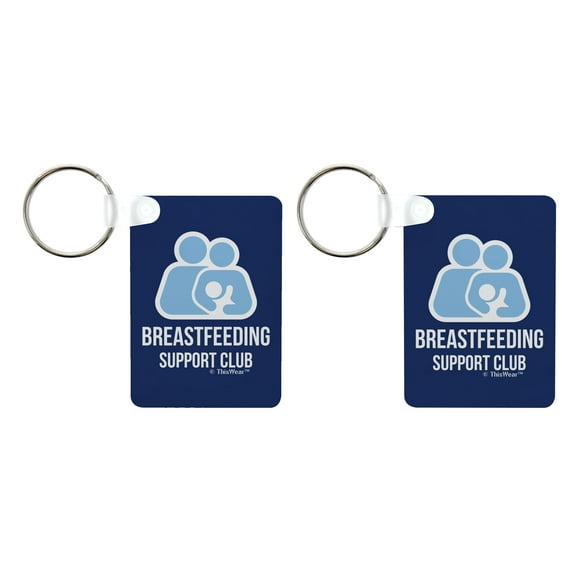 ThisWear Mom Breastfeeding Gifts Breastfeeding Support Club 2-Pack Aluminum Rectangle Keychain