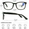 thumbnail image 2 of KOOSUFA Blue Light Blocking Reading Glasses +1.50 Women Men Spring Hinge Rectangle Computer Eyewear Readers Eyeglasses Black, 2 of 7