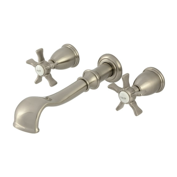 Kingston Brass KS5028NX Hamilton Two-Handle Wall Mount Roman Tub Faucet, Brushed Nickel