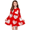 thumbnail image 2 of Robe à Manches Longues pour Filles, Robe Patineuse Évasée, Robe de Fête Extensible à Col Rond pour Récitals, École, Vacances, Tenue Décontractée Quotidienne, 2 of 6