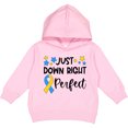 thumbnail image 2 of Inktastic Just Down Right Perfect Down Syndrome Awareness Ribbon Toddler Hoodie, 2 of 4
