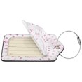 thumbnail image 2 of Disketp 4 Pcs Luggage Tag For Suitcase,Breast Cancer Awareness Leather Baggage Tag With Stainless Steel Loop Privacy Cover For Women Men Girls, 2 of 5