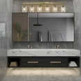 thumbnail image 4 of 37" Gold 6-Light Bathroom Vanity Light Fixture, Modern Wall Sconce with Clear Glass Shades, Bathroom Light Fixtures Over Mirror for Vanity, Dressing Table, Hallway (Bulbs Not Included), 4 of 9