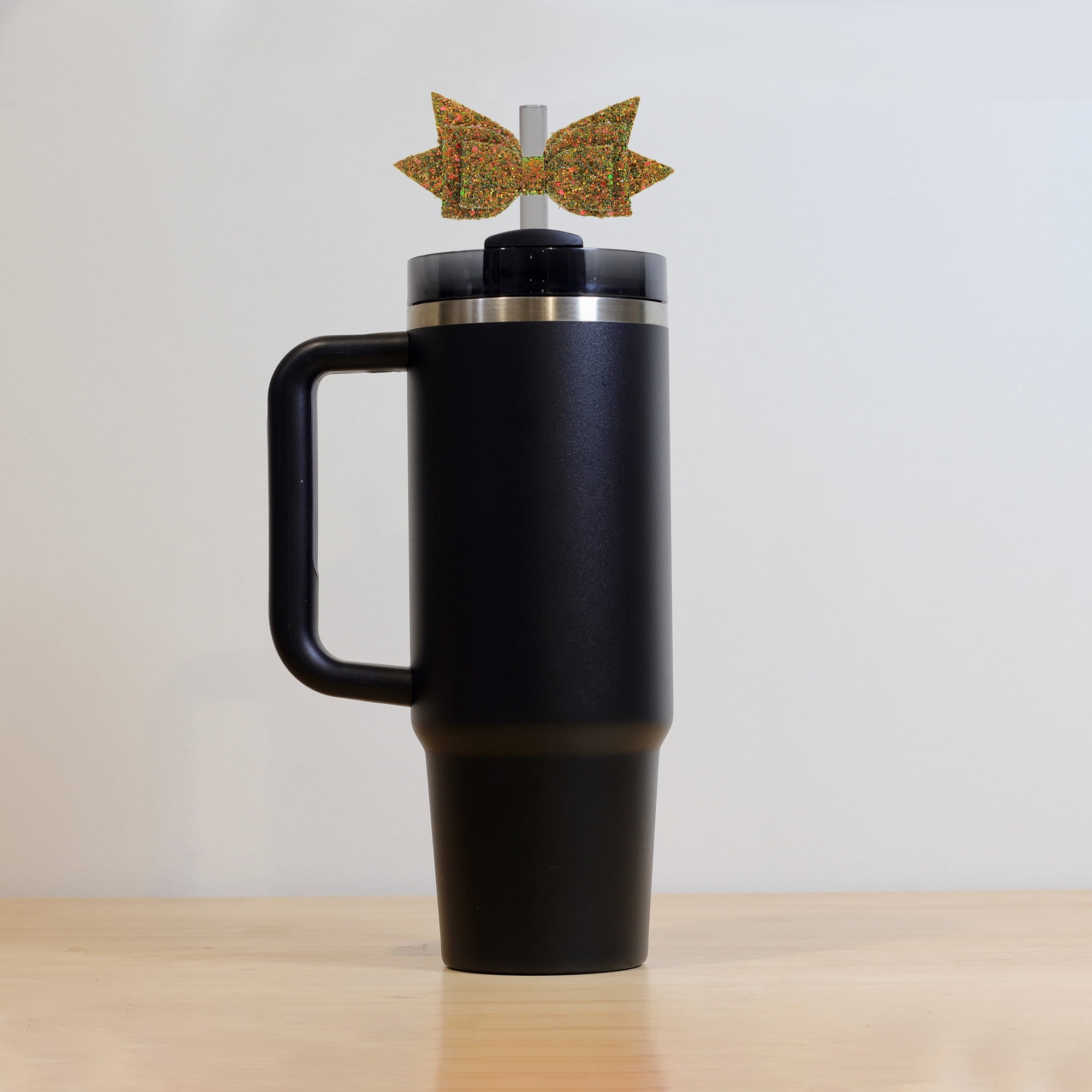 Unique Bargains 1Pc Shiny Bow Home Decoration Drinkware Accessory Gold Tone