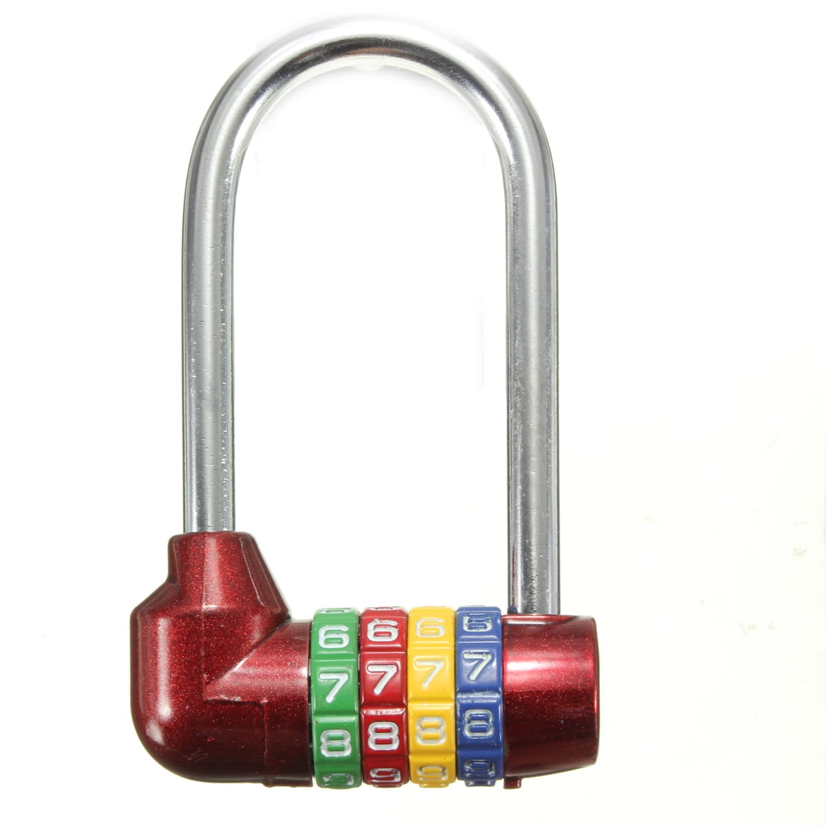 DIY 4 Digit Number Code Dial Combination Padlock Long Shackle Security