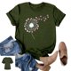 thumbnail image 4 of Ploknplq Plus Size Graphic Tees for Women,Shirts for Women,T Shirts for Women,Dandelion Graphic T Shirts Teen Cute Sunflower Print Tops,Graphic T-shirts,Beach Vacation Clothes for Women Army Green S, 4 of 4