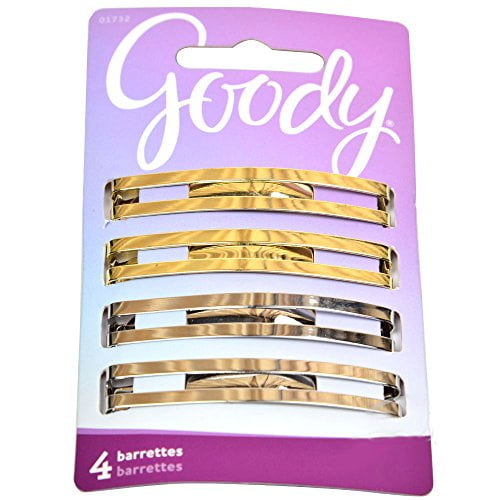 Goody Double Bar Metal Hair Barrettes 4 Pcs