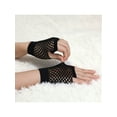 thumbnail image 4 of INSPIRE CHIC Women's Fingerless Mesh 1980s Fancy Dress Party Costume Accessories Fishnet Gloves Short-1Pair Black, 4 of 5