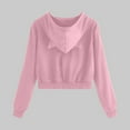 thumbnail image 5 of Hfyihgf Women's Hoodies Teen Girl Fall Jacket Sweatshirts Casual Drawstring Clothes Cropped Zip Up Y2K Hoodie with Pocket(Z2-Pink,M), 5 of 6