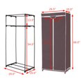 thumbnail image 4 of Gymax Non-woven Fabric Portable Clothes Closet Wardrobe Organizer Hanger Rack with Shelves Brown, 4 of 4