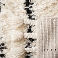 thumbnail image 6 of SAFAVIEH Casablanca Winifred Striped Wool Shag Runner Rug, Black/Ivory, 2'3" x 8', 6 of 7