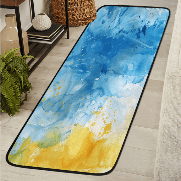 CURLYOOT Marble Runner Rug 2'x6' Washable Kitchen Runner Rug Indoor Non Slip Laundry Rugs Modern Art Floor Carpet for Hallway Kitchen Entryway Bedroom Living Room