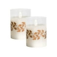 thumbnail image 2 of LumaBase Battery Operated LED Glass Candles with Moving Flame - Set of 2 (Silver Garland), 2 of 11