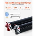 thumbnail image 2 of KFFKFF Torsion Springs for Garage Doors, Set of Two, 0.234 x 2 x 28 inches, 16000 Lifespan, Electroplated Black for Substitution, Garage Door Springs with Anti-Slip Winding Rods, 2 of 9