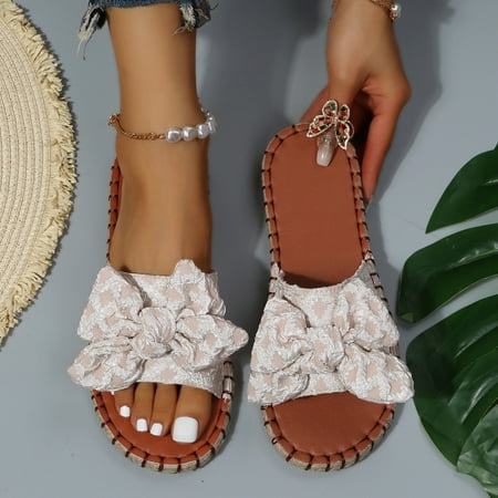 

Qepwscx Womens Slippers Comfy Slippers For Women Summer Women Open Toe Beach Sandals Roman Casual Flat Shoes Slippers Slip On Slippers For Women
