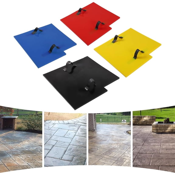 24"x24" Concrete Stamps Mats Set, Concrete Texturing Skin, 4 PCS Realistic Concrete Texture Mat, Polyurethane Concrete Stamping Mats for Walls/Floors
