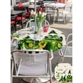 thumbnail image 4 of Outdoor Tablecloth with Umbrella Hole and Zipper, St. Patrick's Day Round Table Cloth 60 Inch Waterproof Tablecloth, Green Shamrock Gnomes Gold Coin Beige Picnic Table Cover for Patio Camping, 4 of 7