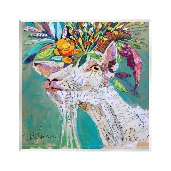 Stupell Industries Abstract Floral Goat Animals & Insects Painting Unframed Art Print Wall Art, 12 x 12