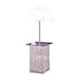 thumbnail image 2 of Benjara 59" Floor Lamp with Glass Tabletop- Crystal Stand- Metal- Clear, 2 of 7