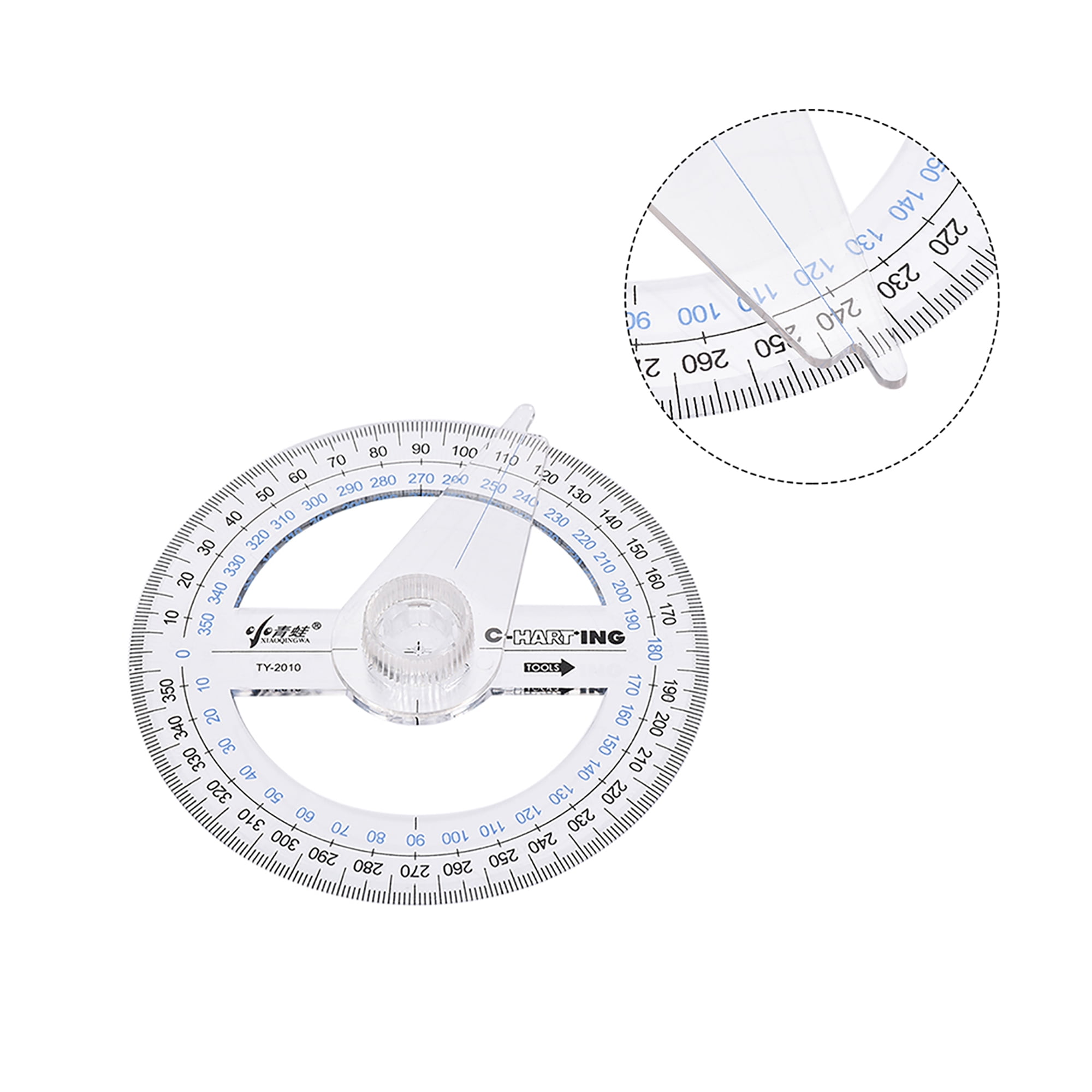 360 degree protractor with swing arm drawing measuring tool stationery 2 pack walmart com