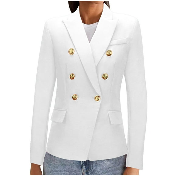 CEHVOM Women'sWinter Small Suit Houndstooth Style Suit Double Breasted Coat Clearance