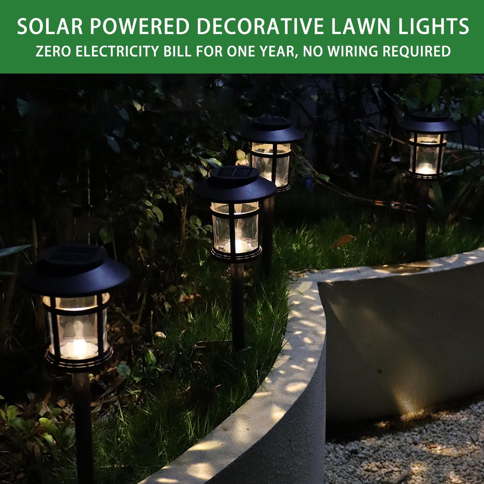 Outdoor Solar Lights,Solar Garden Lights,Waterproof Warm White LED Solar Landscapes Stake Lights Garden Decor for Yard Patio Driveway Walkway Path Lighting