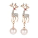 thumbnail image 2 of Pendientes de alce navideño, joyería con dijes, pendientes colgantes, pendientes de temperamento, gota Dorado, 2 of 9