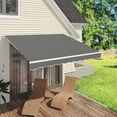 thumbnail image 4 of AECOJOY 8' x 10' Manual Retractable Patio Awning,Outdoor Awning Retractable Sunshade Shelter in Gray, 4 of 9